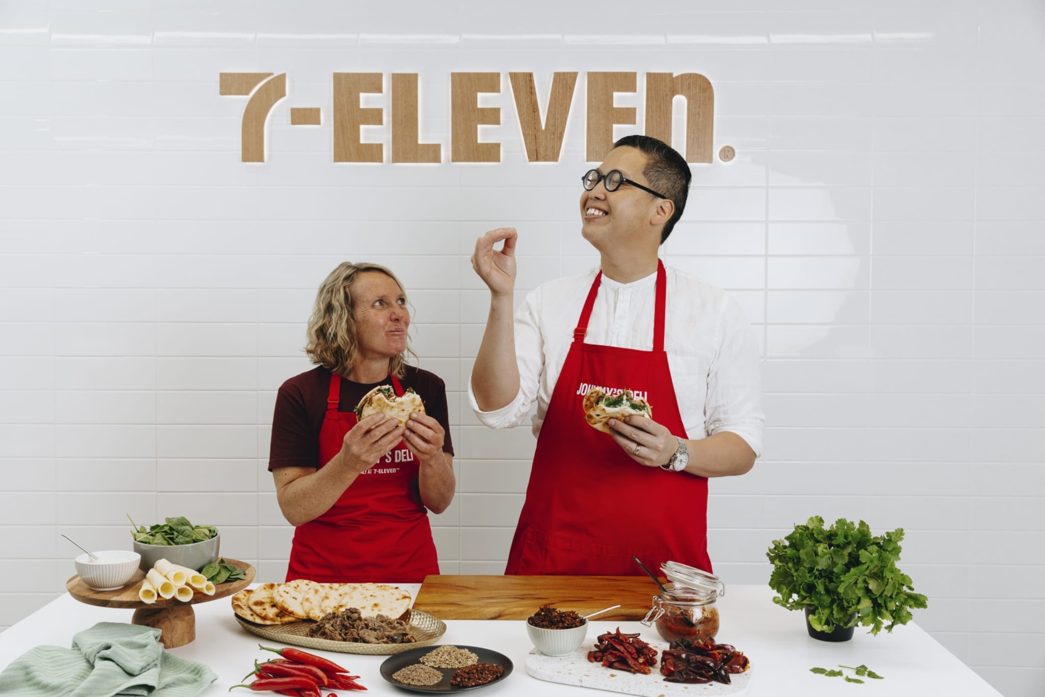 nside the 7-Eleven sandwich laboratory with Jana Hatfield and Victor Liong